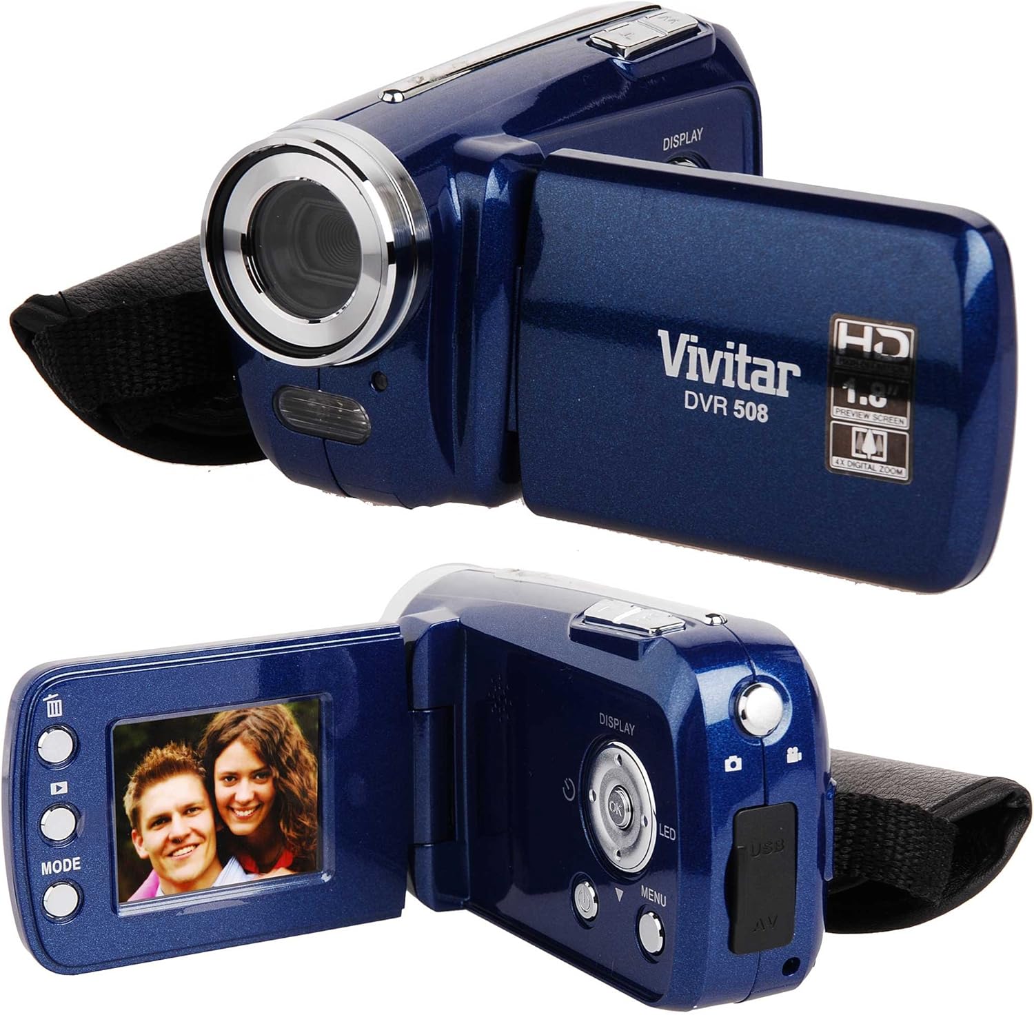 Vivitar DVR508NHD-BLU DVR-508 4X Digital Zoom Video Recorder